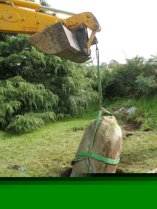 JCB moving the stones
